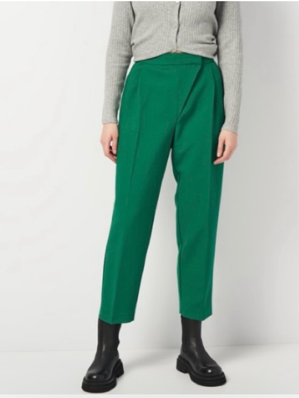 Zara Emerald Green Tailored Ankle Trousers
